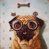 Canine Eye Exam | Oil | 16x16 | SOLD