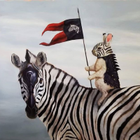 The Striped Warrior | Oil | 36x36 | SOLD