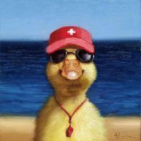 Lil' Lifeguard | Oil | 5x5 | SOLD