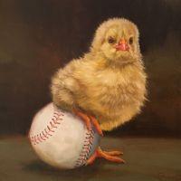 Baseball Chick l Oil l 8x8 l SOLD